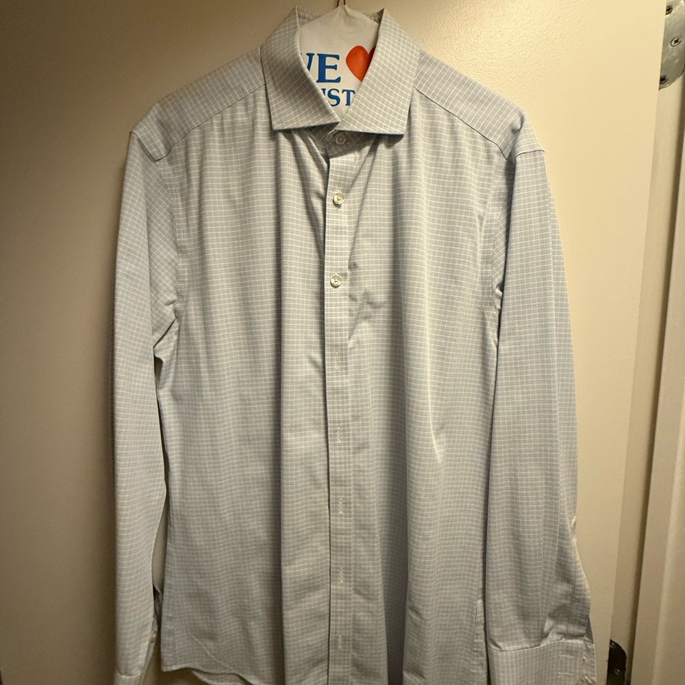 Charles Tyrwhitt Light Blue Micro-Check Dress Shirt